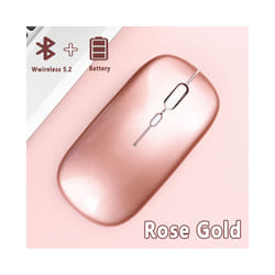 Bluetooth Mouse for Laptop (BT 5.0) Computer Bluetooth Mouse Portable PC Mouse Bluetooth Compatible with Mac MacBook Pro Air - Rose gold