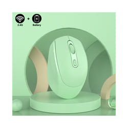 Wireless Mouse Battery Macaron Multicolor Portable Ergonomic Gaming Mouse  Wireless Computer Mause Mute Mouse For Laptop PC - 2.4G Battery Green