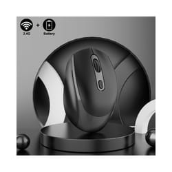 Wireless Mouse Battery Macaron Multicolor Portable Ergonomic Gaming Mouse  Wireless Computer Mause Mute Mouse For Laptop PC - 2.4G Battery Black