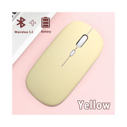 Bluetooth Mouse for Laptop (BT 5.0) Computer Bluetooth Mouse Portable PC Mouse Bluetooth Compatible with Mac MacBook Pro Air - Yellow