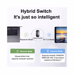 Wireless Mouse Dual Modes Bluetooth-compatibl Portable Office Mouse for Laptop Notebook PC MacBook Battery Gaming Mouse - C Keyboard mouse