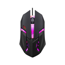 Wired Mouse Colorful LED Gaming Mouse E-Sports USB 5000 DPI Wired Mice Optical Wired Gamer Mouse For Desktop Laptop PC Computer - Black