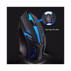 Wired Mouse Colorful LED Gaming Mouse E-Sports USB 5000 DPI Wired Mice Optical Wired Gamer Mouse For Desktop Laptop PC Computer - Black
