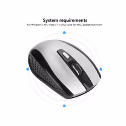 Mouse For PC Laptop Optical Mouse Portble 6D 2.4GHz Wireless Optical Cordless Mouse with USB Receiver For PC Laptop Computer - black