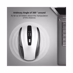 Mouse For PC Laptop Optical Mouse Portble 6D 2.4GHz Wireless Optical Cordless Mouse with USB Receiver For PC Laptop Computer - black