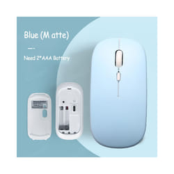 Wireless Mouse Battery Bluetooth-compatible Mice Wireless Computer Mause Ergonomic Gaming Mouse for Laptop PC Pad Mouse Gamer - Blue