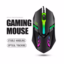 1 PC ITLY M01 Sports LED Luminous Backlit USB Wired Gaming Mouse for Desktop PC Laptop Office Computer Gaming Mouse - Black