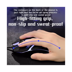 1 PC ITLY M01 Sports LED Luminous Backlit USB Wired Gaming Mouse for Desktop PC Laptop Office Computer Gaming Mouse - Black