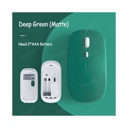 Wireless Mouse Battery Bluetooth-compatible Mice Wireless Computer Mause Ergonomic Gaming Mouse for Laptop PC Pad Mouse Gamer - Deep Green