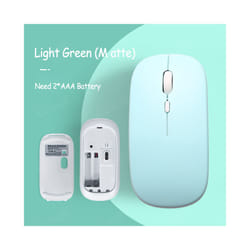 Wireless Mouse Battery Bluetooth-compatible Mice Wireless Computer Mause Ergonomic Gaming Mouse for Laptop PC Pad Mouse Gamer - Green