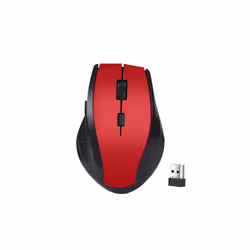 2.4GHz Wireless Optical Mouse for PC Gaming Laptops Game 6 Keys Wireless Mice with USB Receiver Computer Mouse - Red