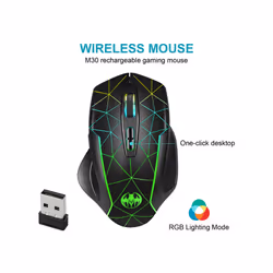 Wireless Mouse Rechargeable Gamer PC Mice Ergonomic 400mAh with 1600DPI Gaming Mice for Office Laptop with Windows Mac - Wire ...