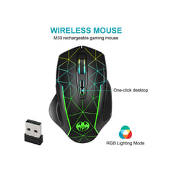 Wireless Mouse Rechargeable Gamer PC Mice Ergonomic 400mAh with 1600DPI Gaming Mice for Office Laptop with Windows Mac - Wireless Mouse
