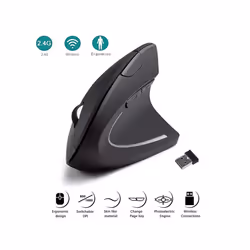 Vertical Mouse Ergonomic 2.4GHz Wireless Optical Mice 3 Adjustable DPI 800/1200/1600 6 Buttons for Laptop PC Computer Desktop ...