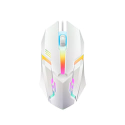 1 PC ITLY M01 Sports LED Luminous Backlit USB Wired Gaming Mouse for Desktop PC Laptop Office Computer Gaming Mouse - WHITE