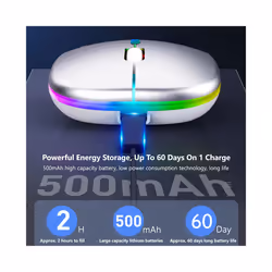 Tablet Phone Computer Bluetooth Wireless Mouse Rechargeable RGB Backlight Mice for iPad PC Laptop Tablet Phone 2.4GHz USB Mouse - Dual Mode Wireless