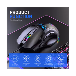 12000DPI Macro RGB Gaming Mouse 9 Programmable Keys Game Mouse RGB Light Max to 6 levels For pc mac gun PUBG Laptop - X10-G6 7200 DPI
