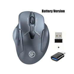 Wireless Gaming Mouse Ergonomic Cordless Mouse with USB Receiver Computer Mouse with 6 Buttons for Laptop PC Computer - A-Gray With OTG