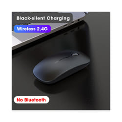 Wireless Mouse Computer Bluetooth Mouse Silent PC Mause Rechargeable Ergonomic Mouse 2.4Ghz USB Optical Mice For Laptop PC - Black 2.4GHz