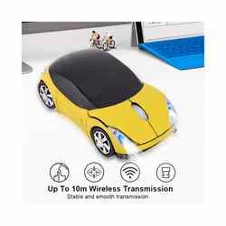 Wireless Mouse Optical Mouse 1600DPI for Mac/ME PC/Tablet Gaming Office vertical mouse - Yellow
