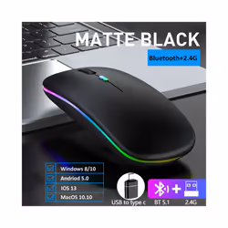 Wireless Mouse, Silent Bluetooth-compatible Mice Portable Mobile Optical Office Mause, for PC Laptop MacBook Gaming Mouse - D ...