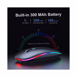 Wireless Mouse, Silent Bluetooth-compatible Mice Portable Mobile Optical Office Mause, for PC Laptop MacBook Gaming Mouse - Dual mode-Black