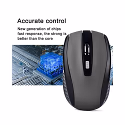 Wireless Mouse 2.4Ghz Gaming Mouse 6D Optical Wireless Mouse Slim Mini Noiseless Mice  DPI1600 for Macbook PC Laptop - Grey