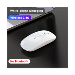 Wireless Mouse Computer Bluetooth Mouse Silent PC Mause Rechargeable Ergonomic Mouse 2.4Ghz USB Optical Mice For Laptop PC - White 2.4GHz
