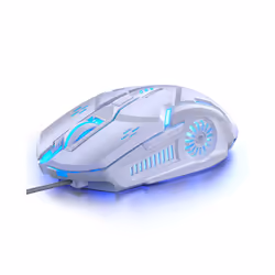 G5 Wired Gaming Mouse Colorful Backlight 6 Button Silent Mouse 4-Speed 3200 DPI RGB Gaming Mouse  For Computer Laptop Mice - White Silent