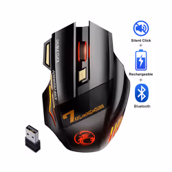 Rechargeable Wireless Mouse Gamer For Computer  RGB Gaming Mouse Bluetooth USB Mouse Silent Ergonomic Mause For Laptop PC Mice - Wireless Mouse
