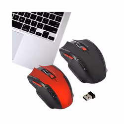 6Buttons Wireless Mouse Game Mouse 1600DPI USB Receiver Gaming Mouse Optical For Laptop Computer PC Gamer LOL - black