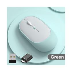 Wireless Mouse Rechargeable Mouse Gamer Dual Modes Bluetooth-compatible USB Mute Mice For Laptop Pad Tablet Macbook Mause - C with adapter