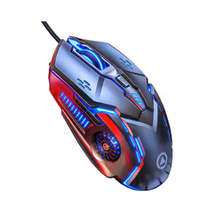 G5 Wired Gaming Mouse Colorful Backlight 6 Button Silent Mouse 4-Speed 3200 DPI RGB Gaming Mouse  For Computer Laptop Mice - Black Audio