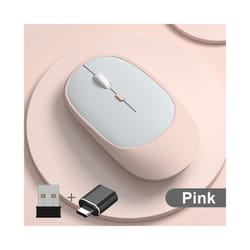 Wireless Mouse Rechargeable Mouse Gamer Dual Modes Bluetooth-compatible USB Mute Mice For Laptop Pad Tablet Macbook Mause - D with adapter