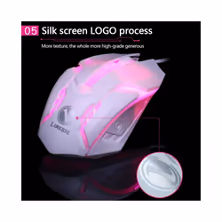 Limei S1 E-Sports LED Luminous Backlit Wired Mouse USB Wired For Desktop Laptop Mute Office Computer Gaming Mouse - White