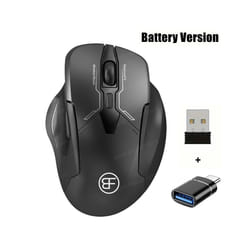 Wireless Gaming Mouse Ergonomic Cordless Mouse with USB Receiver Computer Mouse with 6 Buttons for Laptop PC Computer - A-Black With OTG