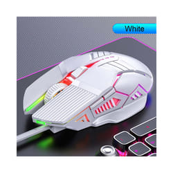 3200DPI Ergonomic Wired Gaming Mouse USB Mouse Gaming RGB Mause Gamer Mouse 6 Button LED Silent Mice for PC Laptop Computer - Sound-White