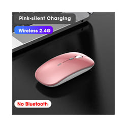 Wireless Mouse Computer Bluetooth Mouse Silent PC Mause Rechargeable Ergonomic Mouse 2.4Ghz USB Optical Mice For Laptop PC - Pink 2.4GHz