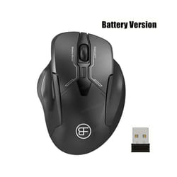 Wireless Gaming Mouse Ergonomic Cordless Mouse with USB Receiver Computer Mouse with 6 Buttons for Laptop PC Computer - A-Black