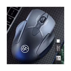 Wireless Gaming Mouse Ergonomic Cordless Mouse with USB Receiver Computer Mouse with 6 Buttons for Laptop PC Computer - A-Black