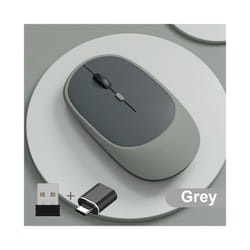 Wireless Mouse Rechargeable Mouse Gamer Dual Modes Bluetooth-compatible USB Mute Mice For Laptop Pad Tablet Macbook Mause - E with adapter