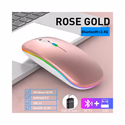 Wireless Mouse, Silent Bluetooth-compatible Mice Portable Mobile Optical Office Mause, for PC Laptop MacBook Gaming Mouse - D ...