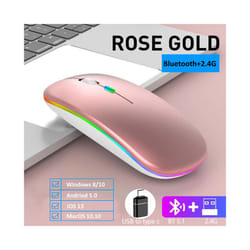 Wireless Mouse, Silent Bluetooth-compatible Mice Portable Mobile Optical Office Mause, for PC Laptop MacBook Gaming Mouse - Dual mode-Rose