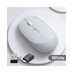 Wireless Mouse Rechargeable Mouse Gamer Dual Modes Bluetooth-compatible USB Mute Mice For Laptop Pad Tablet Macbook Mause - A ...