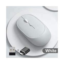 Wireless Mouse Rechargeable Mouse Gamer Dual Modes Bluetooth-compatible USB Mute Mice For Laptop Pad Tablet Macbook Mause - A with adapter