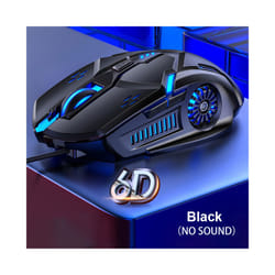 G5 Wired Gaming Mouse Colorful Backlight 6 Button Silent Mouse 4-Speed 3200 DPI RGB Gaming Mouse  For Computer Laptop Mice - Black Silent
