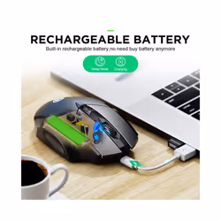 Bluetooth Rechargeable Wireless Mouse PM6 Wireless Mouse Office Mute Support PC Laptop Tablet Gamer Mouse For Computer - wireless-Black