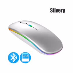 Wireless Mouse Bluetooth compatible 2.4GHz 1600DPI USB Rechargeable RGB Light Portable Mouse For Laptop Computer PC Macbook G ...