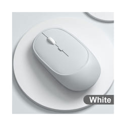 Wireless Mouse Rechargeable Mouse Gamer Dual Modes Bluetooth-compatible USB Mute Mice For Laptop Pad Tablet Macbook Mause - White A