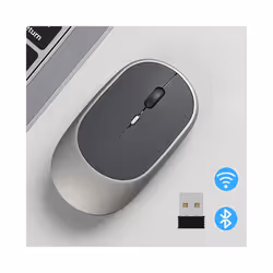 Wireless Mouse Rechargeable Mouse Gamer Dual Modes Bluetooth-compatible USB Mute Mice For Laptop Pad Tablet Macbook Mause - White A